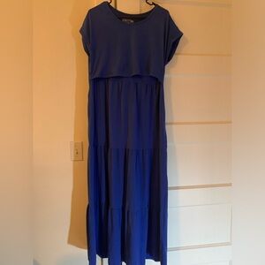 Latched Mama Royal Blue Nursing Maxi Dress